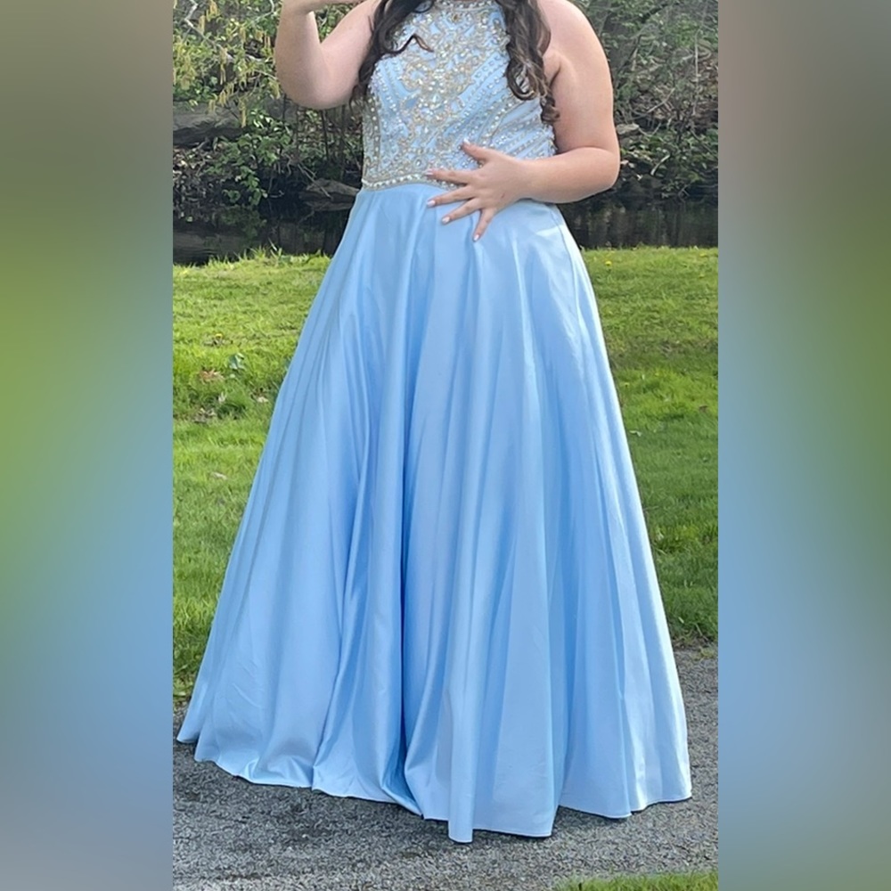 Aria   light Blue  sequin top Prom, Evening, wedding guest Dress